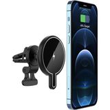 Vionna Undeplus M-Safe Kablosuz Wireless Şarjlı Araç Telefon Tutucu Ayaklı Magnetic iPhone 14 13 12 Pro Max Mini T9 Siyah