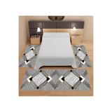 VİONSE CARPET STYLE HOME Dijital Baskılı 3 'lü Yatak Odası Halısı Yolluk Takımı