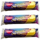 Viora 40 Litre Büzgülü Kokulu Çöp Torbası Poşeti / 55 x 60 Cm. - 15 Adetlik 3 Rulo