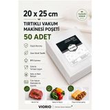 VI'ORIO 20x25 Tırtıklı Vakum Makinesi Poşeti 50 Adet