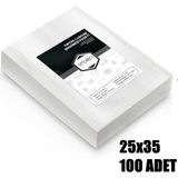 VI'ORIO 25X35 Tırtıklı Vakum Makinesi Poşeti 100 Adet Dayanıklı ve Çok Amaçlı Kullanım