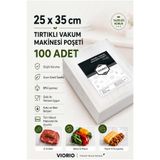VI'ORIO 25x35 Tırtıklı Vakum Makinesi Poşeti 100 Adet