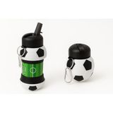 Vios Store Futbol, Basketbol ve Tenis Topu Şeklinde Katlanabilir Matara, 0.5L Silikon Spor Su Şişesi, Taşınabilir ve Hafif (Futbol)