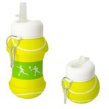 Vios Store Futbol, Basketbol ve Tenis Topu Şeklinde Katlanabilir Matara, 0.5L Silikon Spor Su Şişesi, Taşınabilir ve Hafif (Tenis)