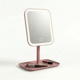 Vios Store LED Işıklı Masaüstü Makyaj Aynası - Dokunmatik Sensörlü, Parlaklık Ayarlı ve Organizer Tabanlı Taşınabilir Kozmetik Aynası - USB Bağlantılı Profesyonel Bakım ve Makyaj Standı