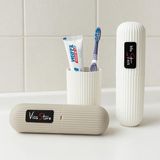 Vios Store Taşınabilir Diş Fırçası Kutusu | Bardaklı Seyahat Tipi Hijyenik Saklama Kabı | Sert Plastik, Kompakt, Diş Macunu & Fırça Taşıma Organizer (Siyah) - 0,33 - 00-Siyah - Beyaz
