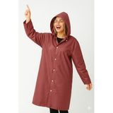 Vios Store Unisex Su Geçirmez Kapüşonlu Yağmurluk, Hafif ve Katlanabilir Yağmur Pançosu, Rüzgar Geçirmez Seyahat & Kamp Ceketi (Bordo)