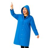 Vios Store Unisex Su Geçirmez Kapüşonlu Yağmurluk, Hafif ve Katlanabilir Yağmur Pançosu, Rüzgar Geçirmez Seyahat & Kamp Ceketi (Mavi)