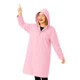 Vios Store Unisex Su Geçirmez Kapüşonlu Yağmurluk, Hafif ve Katlanabilir Yağmur Pançosu, Rüzgar Geçirmez Seyahat & Kamp Ceketi (Pembe)