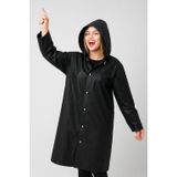 Vios Store Unisex Su Geçirmez Kapüşonlu Yağmurluk, Hafif ve Katlanabilir Yağmur Pançosu, Rüzgar Geçirmez Seyahat & Kamp Ceketi (Siyah)