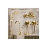 Viosa Gold Mutfak Lavabo Banyo Bataryası Musluk Duş Seti Taharet Musluğu Komple Set 5 Yıl Garantili