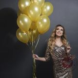 Vıp 100 Pcs Shıny Metallıc Gold Balloon Vıp Kalıte Parlak Metalık Altın Balon Helyum Gazı Uyumlu