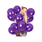 Vıp 100 Pcs Shıny Metallıc Purple Balloon Vıp Kalıte Parlak Metalık Mor Balon Helyum Gazı Uyumludur