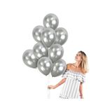 VIP 100PCS SHINY METALLIC SİLVER BALLOON VIP KALİTE PARLAK METALİK GÜMÜŞ BALON HELYUM GAZI UYUMLUDUR