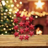 Vıp 13 Adet Simli Kırmızı Yıldız Süs Kırmızı Yıldız Noel Ağacı Süsleri Yılbaşı Ağacı Süsleri 7 Cm Vitrin