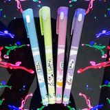 Vıp 6 Pcs Invisible Ink Pens Uv Led Light 6 Adet Mor Işıklı Görünmez Kalem Figürlü Işıklı Kalem