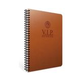 Vip A4 140 Yaprak Deri Kapak Spiralli Defter 1081 Kareli Taba Taba