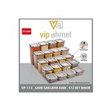 VİP AHMET 20li Vakumlu Füme Kare Saklama Kabı , 20li Erzak Bakliyat Kabı , Süper Vakum