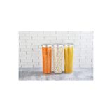 VİP AHMET 3'lü Yuvarlak Lüks Saklama Kabı Seti , Krom Kapak 3*1250 ml