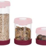 Vip Ahmet Yuvarlak Vakumlu Cam Saklama Kabi, 3'Lü Set Pembe (450 Ml+840 Ml+1500 Ml)