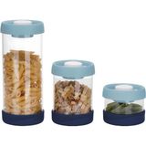 Vip Ahmet Yuvarlak Vakumlu Cam Saklama Kabı Seti, 3'lü Set (450 ML+840 ML+1500 Ml)