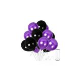 Vip-Aksesuar Metalik Balon Mor- Siyah 25 Adet