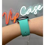 Vip Case 42mm-44mm-45mm 1 2 3 4 5 6 7 8 9 10 ve SE Serileri ile Uyumlu Apple Watch Silikon Kordon - Kaya Yeşili