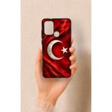 Vip Case Casper Via F20 Uyumlu Türk Bayrağı Desenli Silikon Kılıf, Siyah
