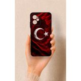 Vip Case Casper Via X30 Uyumlu Kurt Türk Bayrağı Desenli Silikon Kılıf, Siyah