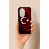 Vip Case Honor 200 5G Uyumlu Kurt Türk Bayrağı Desenli Silikon Kılıf, Siyah