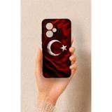 Vip Case Honor 400 Uyumlu Kurt Türk Bayrağı Desenli Silikon Kılıf, Siyah