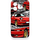 Vip Case Honor 600 Uyumlu Kırmızı Supra Desenli Silikon Kılıf - Siyah