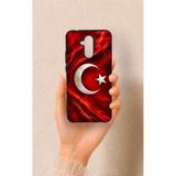 Vip Case Huawei Mate 20 Lite ile Uyumlu Türk Bayrağı Desenli Silikon Kılıf, Siyah