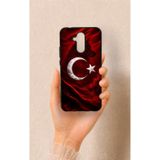 Vip Case Huawei Mate 20 Lite Uyumlu Kurt Türk Bayrağı Desenli Silikon Kılıf, Siyah