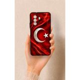 Vip Case Huawei Nova Y70 Uyumlu Türk Bayrağı Desenli Silikon Kılıf, Siyah