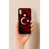 Vip Case Huawei Y6 2019 Uyumlu Kurt Türk Bayrağı Desenli Silikon Kılıf, Siyah