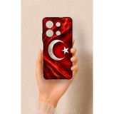 Vip Case Infinix Note 30 Uyumlu Türk Bayrağı Desenli Silikon Kılıf, Siyah