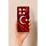 Vip Case Infinix Note 40 Pro Uyumlu Türk Bayrağı Desenli Silikon Kılıf, Siyah