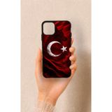 Vip Case iPhone 11 Pro Max Uyumlu Kurt Türk Bayrağı Desenli Silikon Kılıf, Siyah