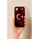 Vip Case iPhone 17 Air Uyumlu Kurt Türk Bayrağı Desenli Silikon Kılıf, Siyah