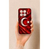 Vip Case Mi 15T PRO Uyumlu Türk Bayrağı Desenli Silikon Kılıf, Siyah