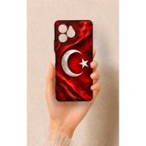 Vip Case Omix X6 Uyumlu Türk Bayrağı Desenli Silikon Kılıf, Siyah