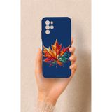 Vip Case Omix X700 Uyumlu Renkli Yaprak Desenli Silikon Kılıf, Lacivert