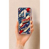Vip Case Oppo A5 2020 ile Uyumlu Amerikan Chevrolet Desenli Silikon Kılıf, Lacivert