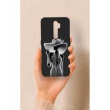 Vip Case Oppo A5 2020 ile Uyumlu Lady Desenli Silikon Kılıf, Siyah