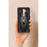 Vip Case Oppo A5 2020 Uyumlu Etnik Kurt Desenli Silikon Kılıf, Siyah