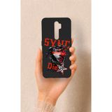 Vip Case Oppo A5 2020 Uyumlu Sync Die Desenli Silikon Kılıf, Siyah