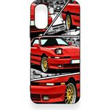 Vip Case Oppo A6T Uyumlu Kırmızı Supra Desenli Silikon Kılıf - Siyah