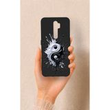 Vip Case Oppo A9 2020 ile Uyumlu İyi ve Kötü Desenli Silikon Kılıf, Siyah