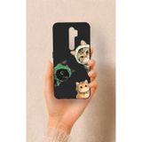 Vip Case Oppo A9 2020 ile Uyumlu Kedi Ekibi Desenli Silikon Kılıf, Siyah